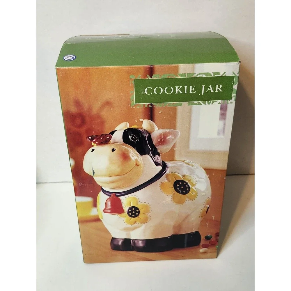 Bico Daisy Cow With Butterfly On Her Nose Cookie Jar